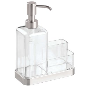 Idesign - Forma sink caddy with soap dispenser - Transparent