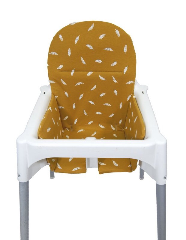 Cuscino con inserto Ikea Antilop - Giallo ocra con piume bianche