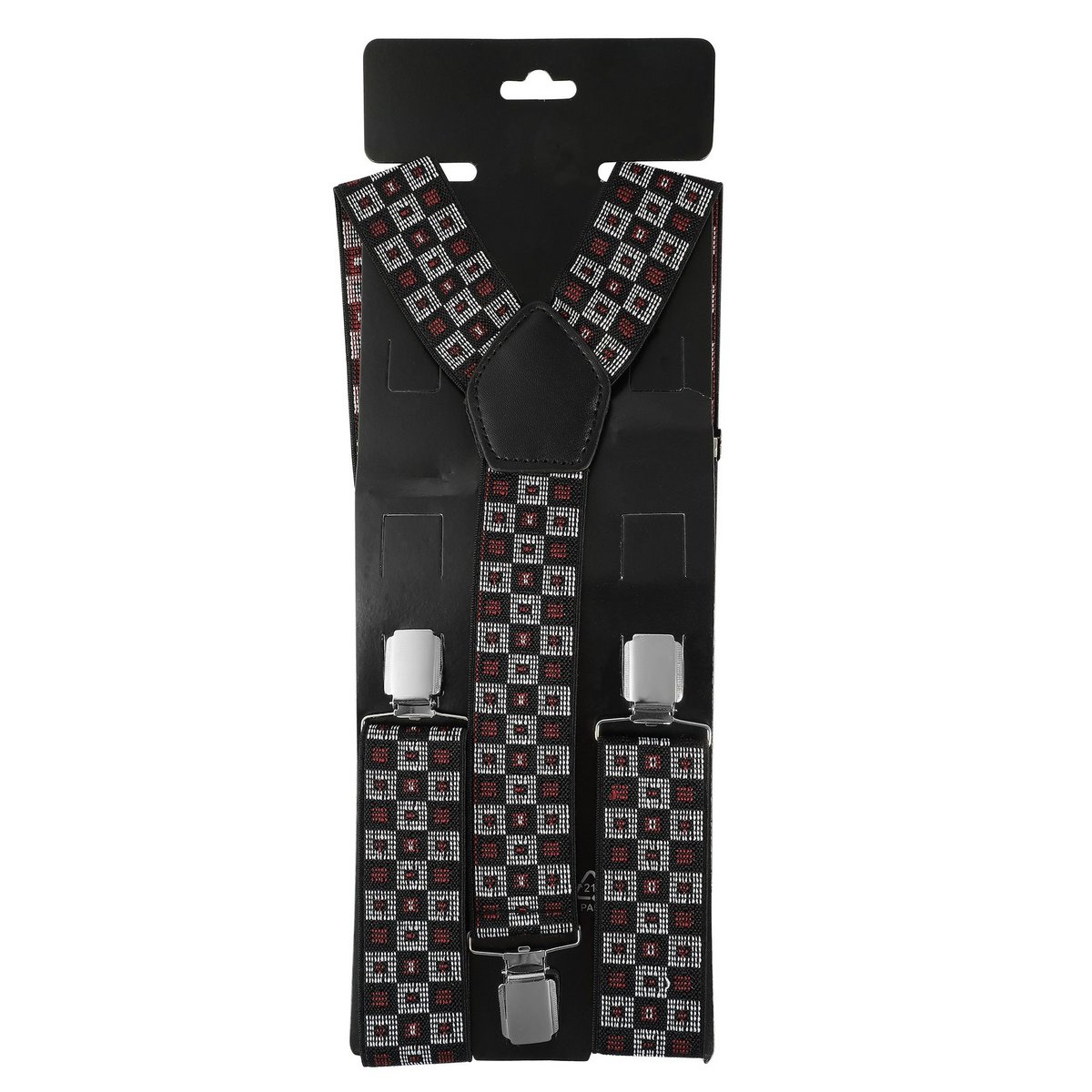 Bretelle lunghezza totale 95 cm, nero/bianco/rosso