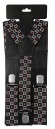 Bretelle lunghezza totale 95 cm, nero/bianco/rosso