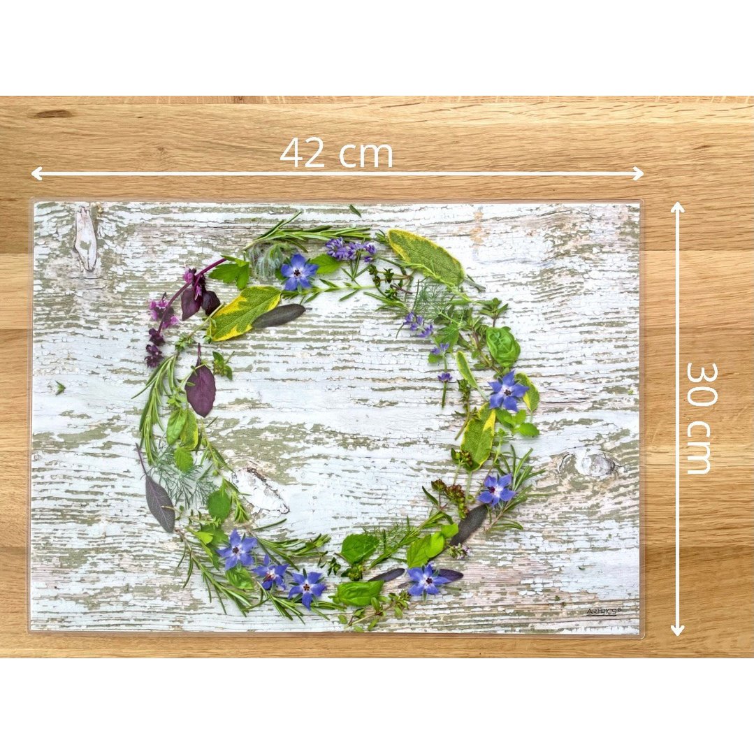 Tischset Platzset abwaschbar 4 Stück Blüten und Kräuter von Artipics Platzdeckchen Kunststoff 42x30 cm Platzmatten Shabby Tischdeko Landhausstil Tischuntersetzer Gäste Gastgeschenk