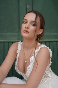 Isabel Pearl - Chain Necklace in Gold Plated Steel and Keshi Pearl