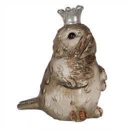 Dekobild Vogel 9 cm Beige Polyresin