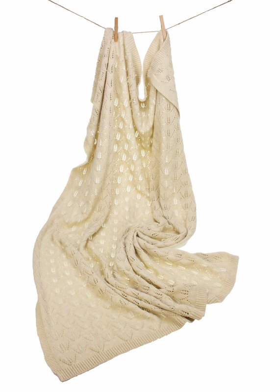 Coperta per bambini lavorata a maglia marrone 100% cotone
