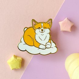 Perno Corgi | Spilla smaltata per animali domestici per cani carini | Placcato oro | Spilla in smalto duro | Spilla