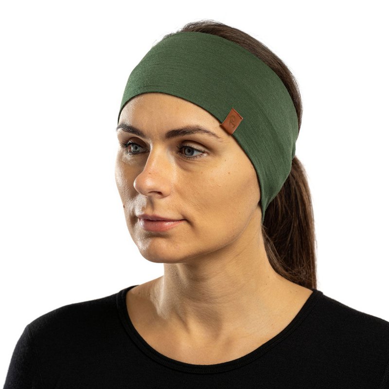 Women's Headband 160 Merino Dark Green