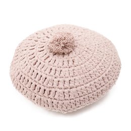 LENKA ROSE NUDE round crochet cushion
