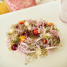 Veelkleurige gedroogde bloemenkrans - Zomerbestseller
