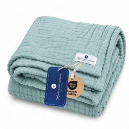 Jade green 4 in 1 Muslin Baby Blanket