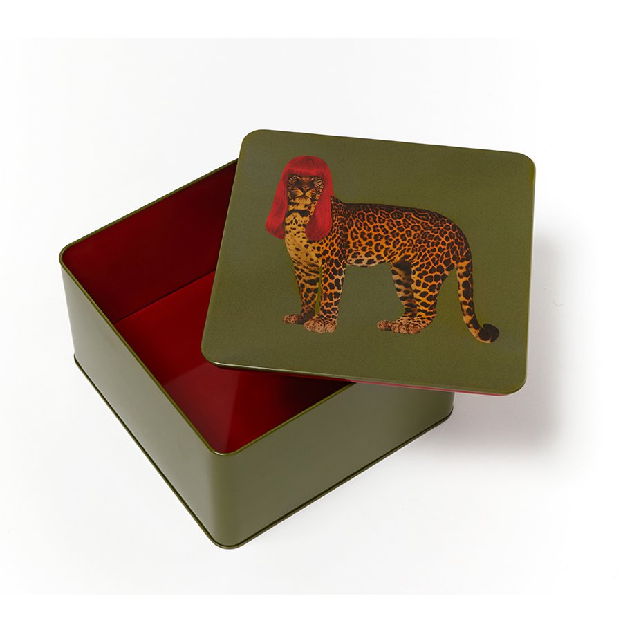 Rebecca square metal tin box