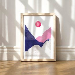Stampa artistica "Monti rosa blu" | astratto | misure differenti