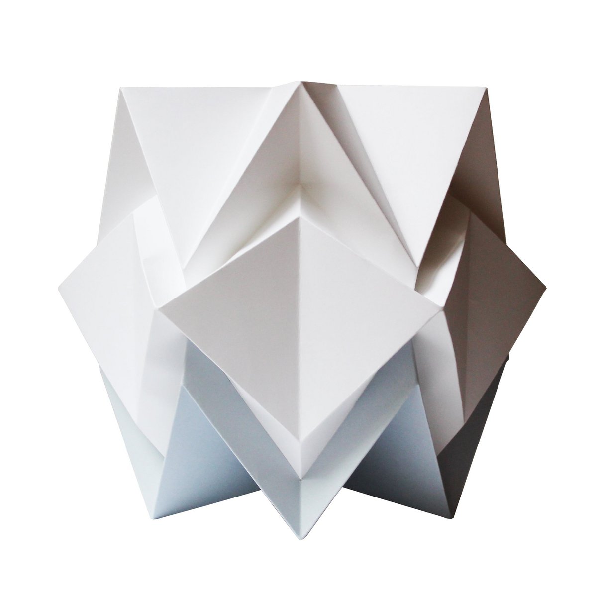 Tweekleurige origami papieren tafellamp - maat M