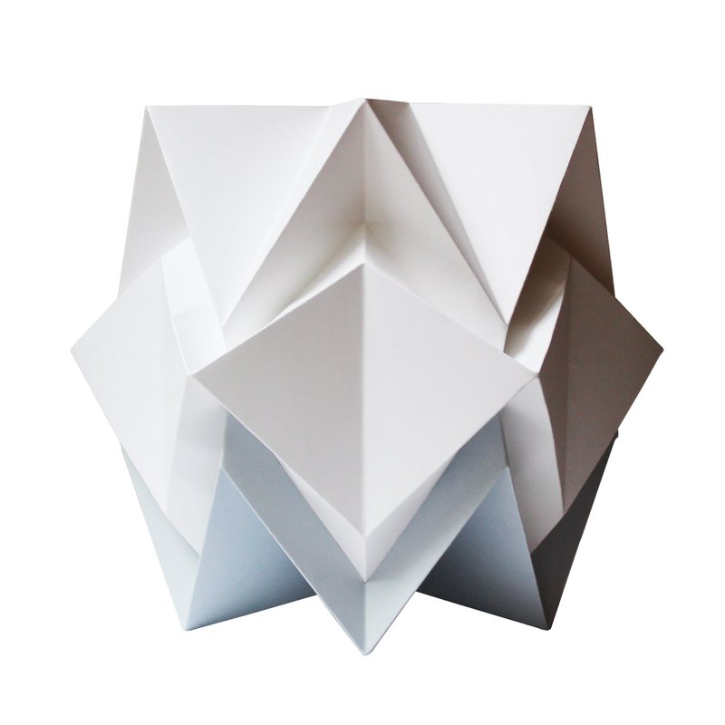 Tweekleurige origami papieren tafellamp - maat M