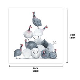 Funny Guinea Fowls - Greeting Card, 13 x 13 cm, Birds, Cards