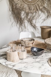 De Fringe Raffia Placemat Round - Naturel