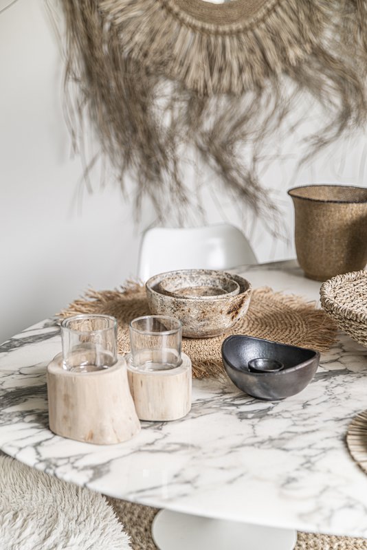 De Fringe Raffia Placemat Round - Naturel