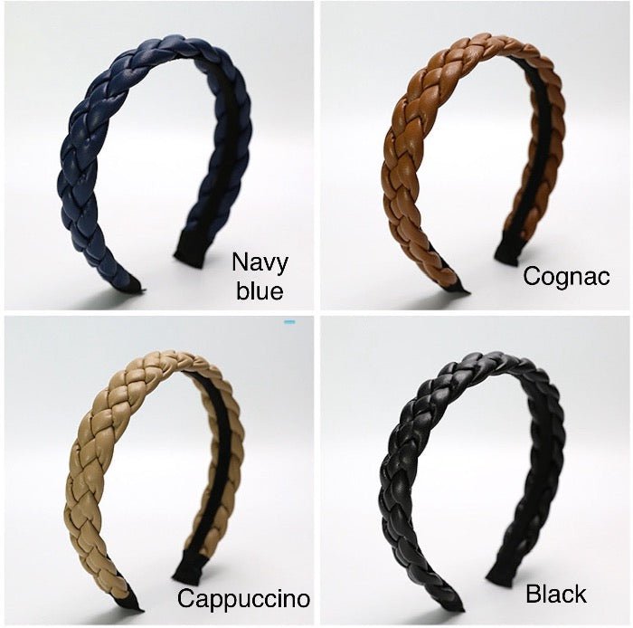 Braided Leather-Look Headband