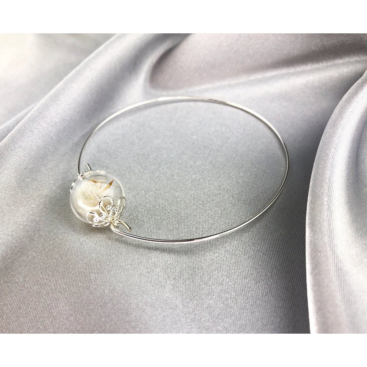 Bracelet élégant bracelet bracelet en graines de pissenlit - Bijoux minimalistes plaqués argent - RETARM-32