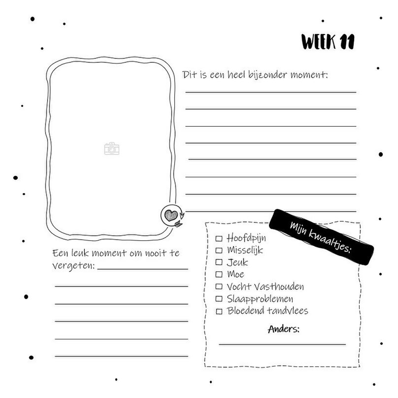 Libro de relleno SilliBeads - Mi diario de 9 meses - Tapa dura Wire-o (GAMA NEGRO/BLANCO)