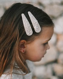 Barrettes beige bloom + pois