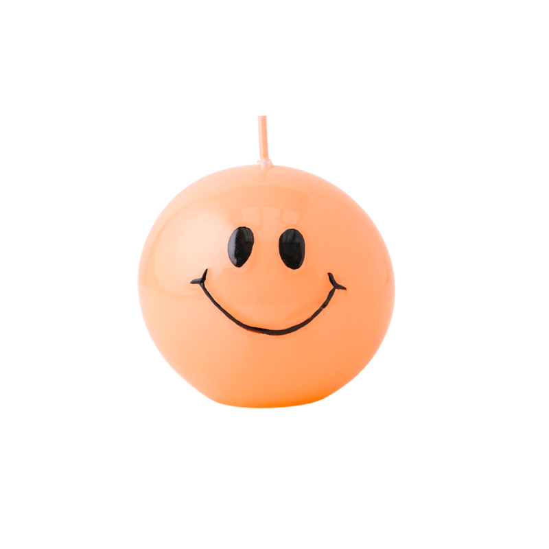 Smiley Candle – 7.5 cm - Hot Orange