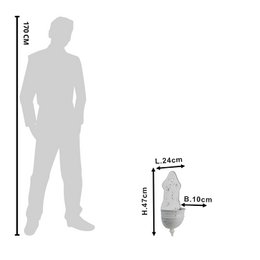 Planthouder 24x10x47 cm Wit Grijs Metaal Hangpot