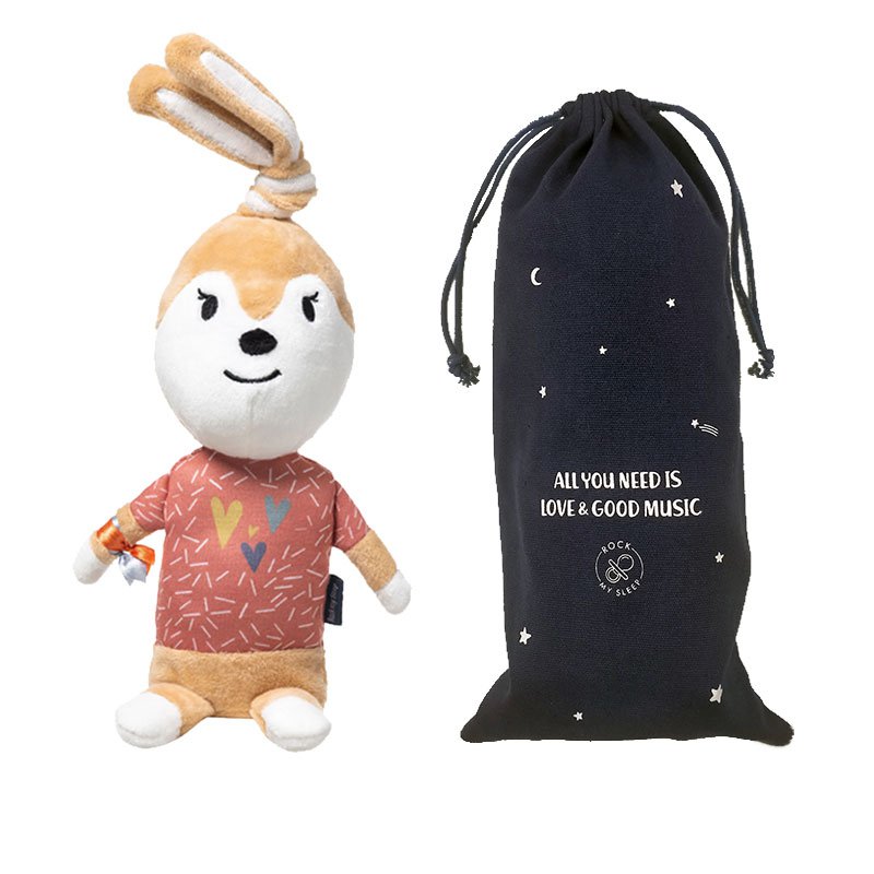 Boîte à musique jouable librement Ivy le lapin - sac en tissu