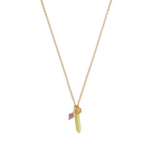 Halskette aus Zitronenjade und Turmalin – Gold