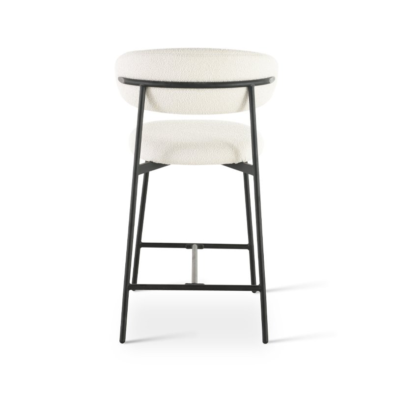 Zahra Bar Stool [Set van 2] [Wit] [Boucle Fabric] [65 cm]