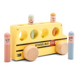 Autobus scolaire pop-up en bois