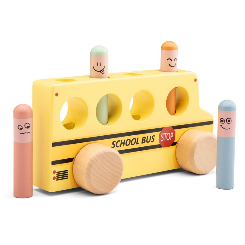 Autobus scolaire pop-up en bois
