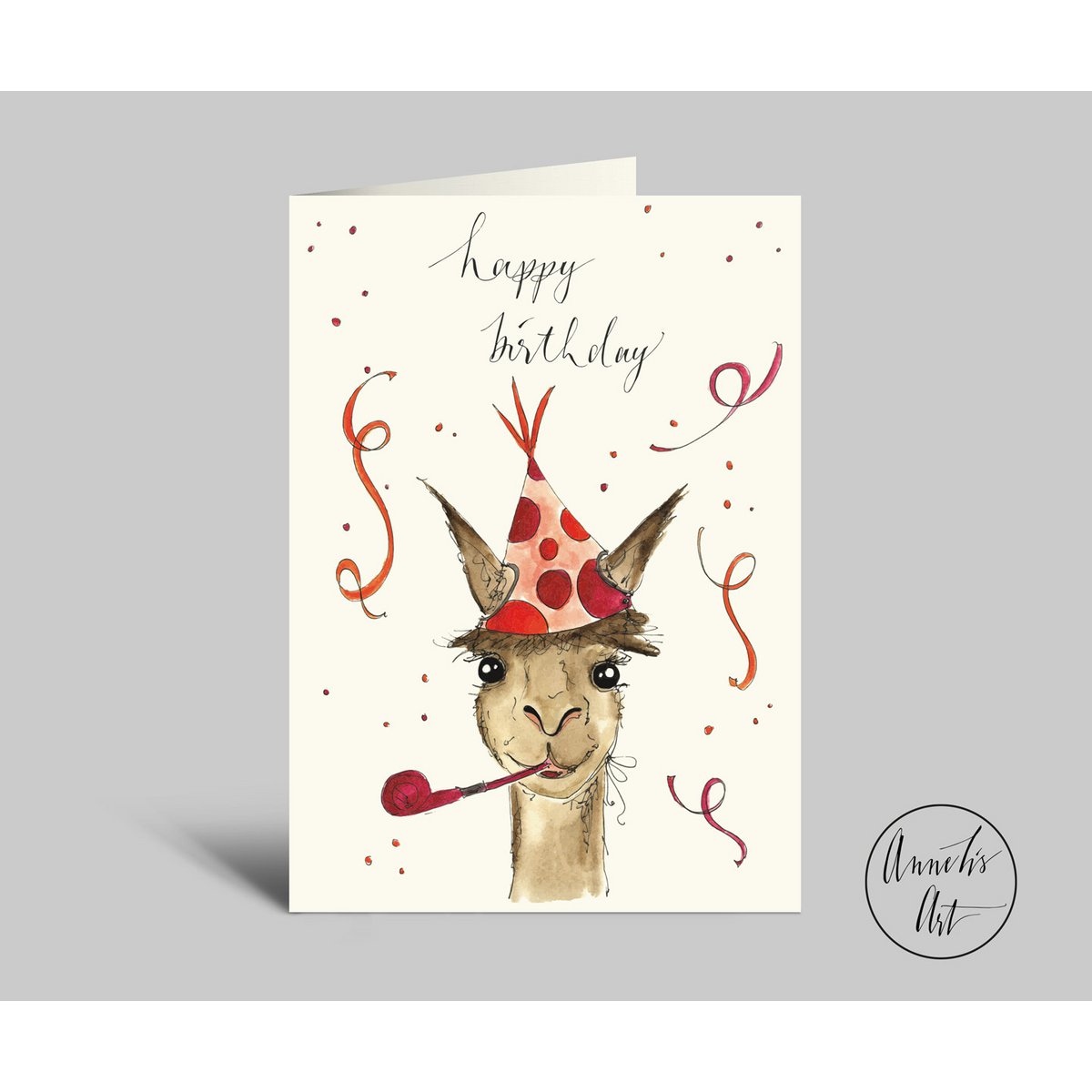birthday card | ALPACA | happy birthday | Folded card with envelope