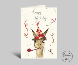 birthday card | ALPACA | happy birthday | Folded card with envelope