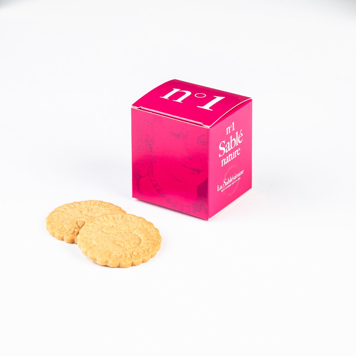 Pure fresh butter plain shortbread biscuits - Mini cardboard cube n°1 35 g