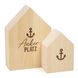 Large decorative wooden house anchorage made of sustainable beech wood