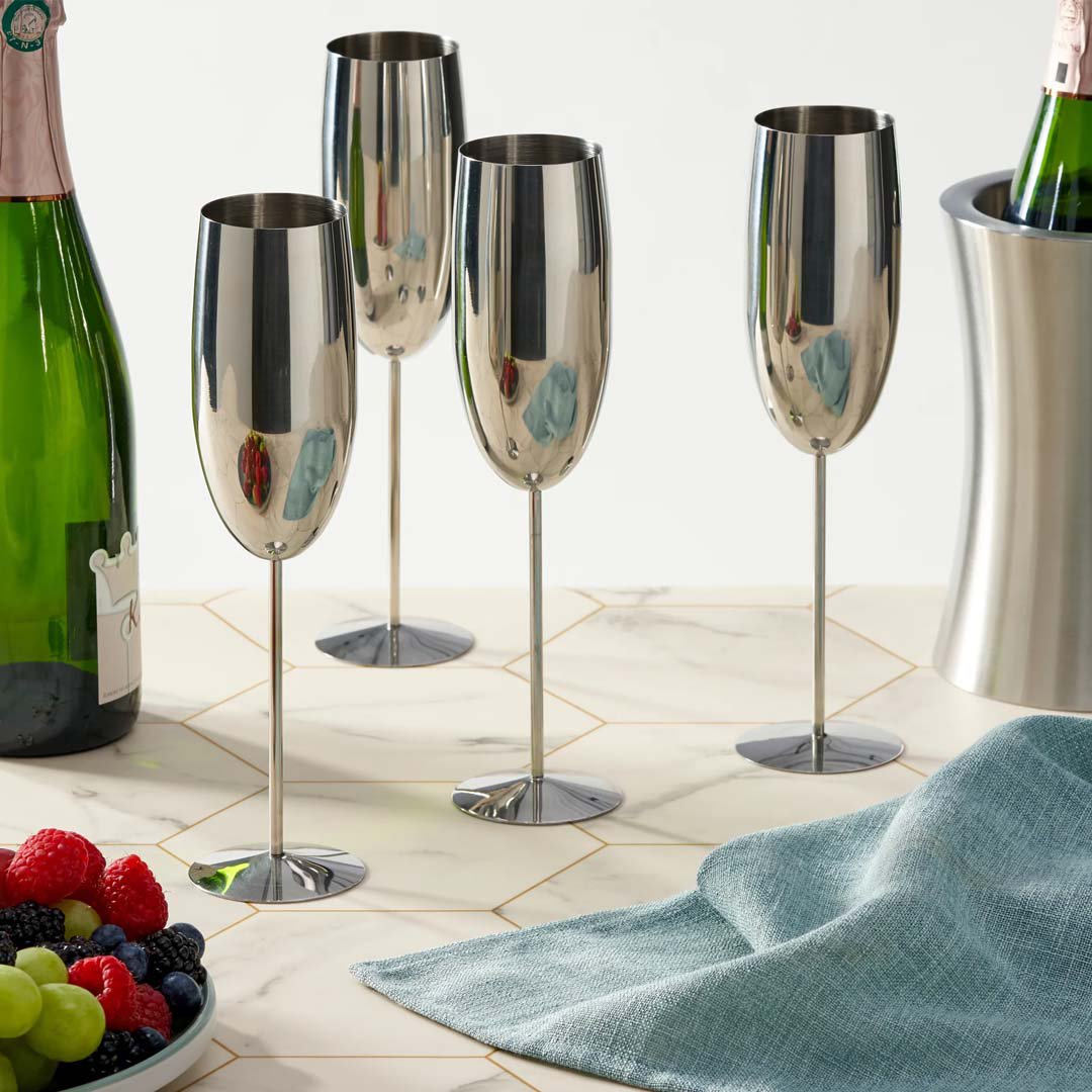 Champagne Flute Silver 4x28.5cl