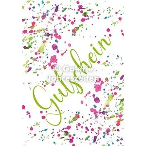 Voucher voor aquarelkaarten | Kleurrijke klodders | Modern en exclusief