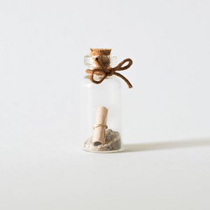 Mini-Wunschflasche natur