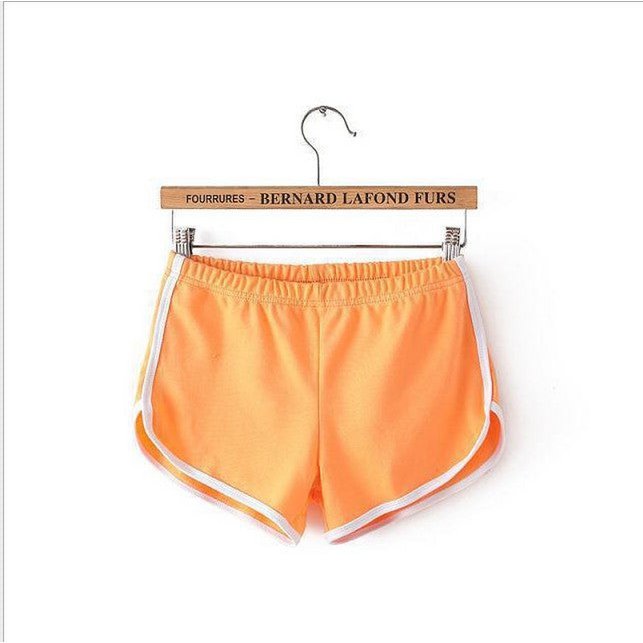 Women's sports shorts, home casual solid-color fashionable yoga beach pants, candy-colored hot pants
