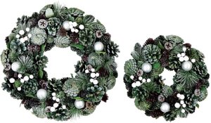 WREATHES SILVRETTA 2 PIECE SET (HOFF6684)