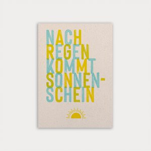 Ansichtkaart / Na regen komt zonneschijn / Riso print