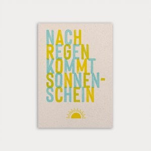 Ansichtkaart / Na regen komt zonneschijn / Riso print