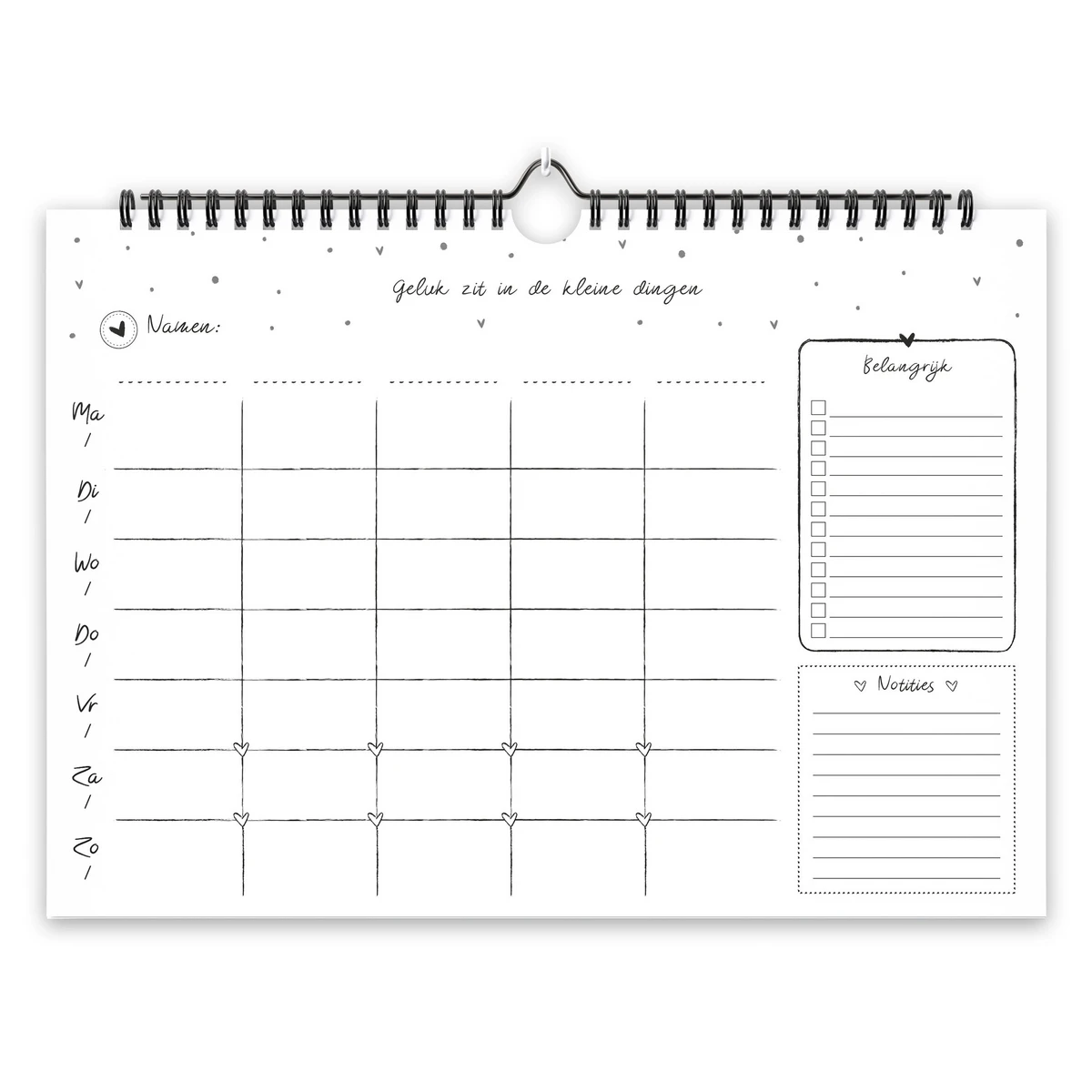 Fyllbooks Familienplaner A4 – Dateless – Schwarz und Weiß