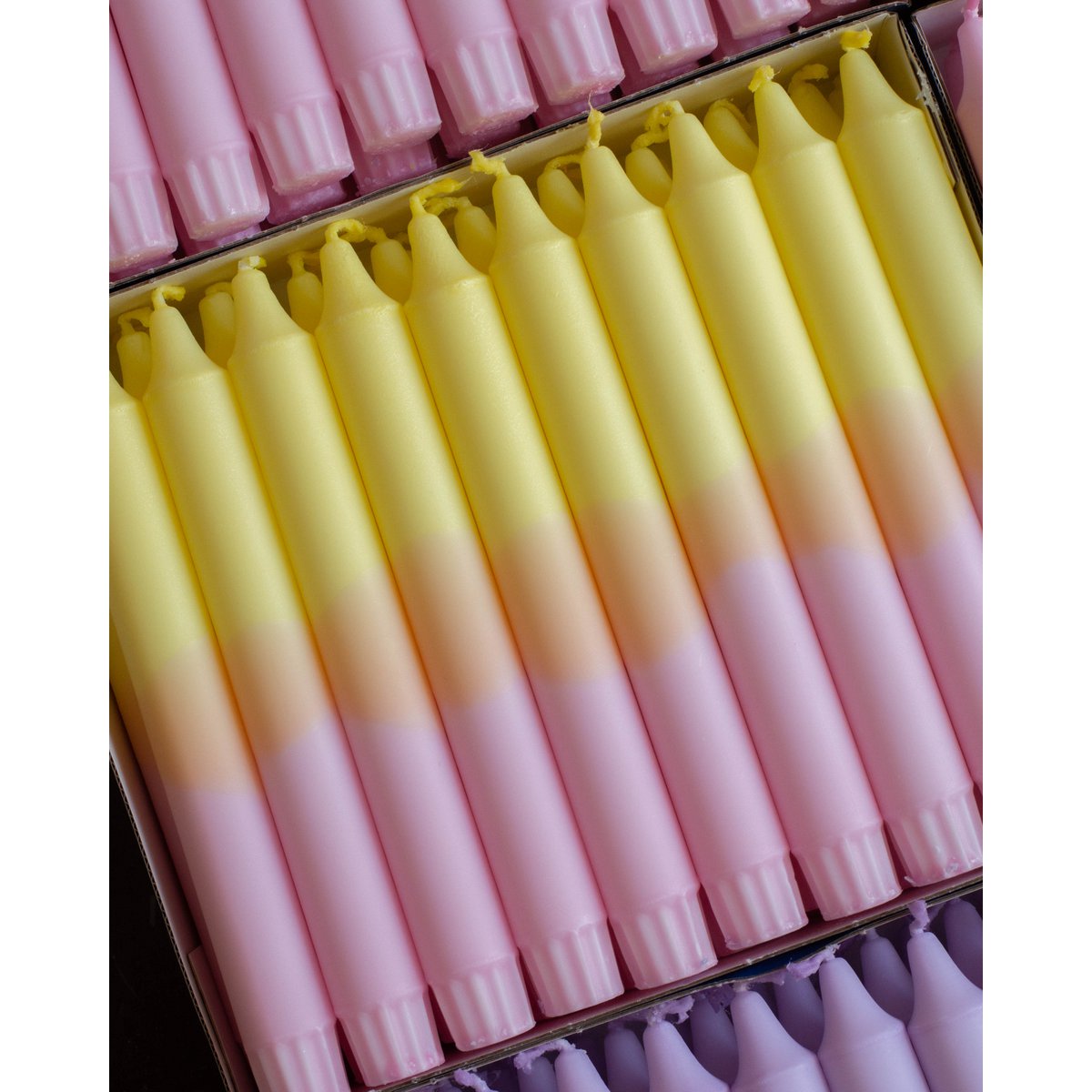 Taper kaarsen - twee/kleurig pastel