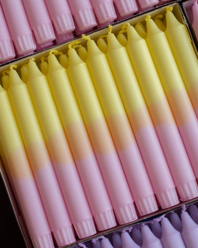 Taper candles - two/coloured pastel