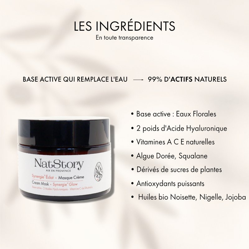 CRÈME-MASQUE SYNERGIE + Glow 50 ML Bio