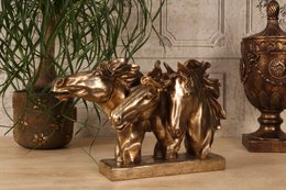 Horses Figurine 27 cm - Gold - Resin