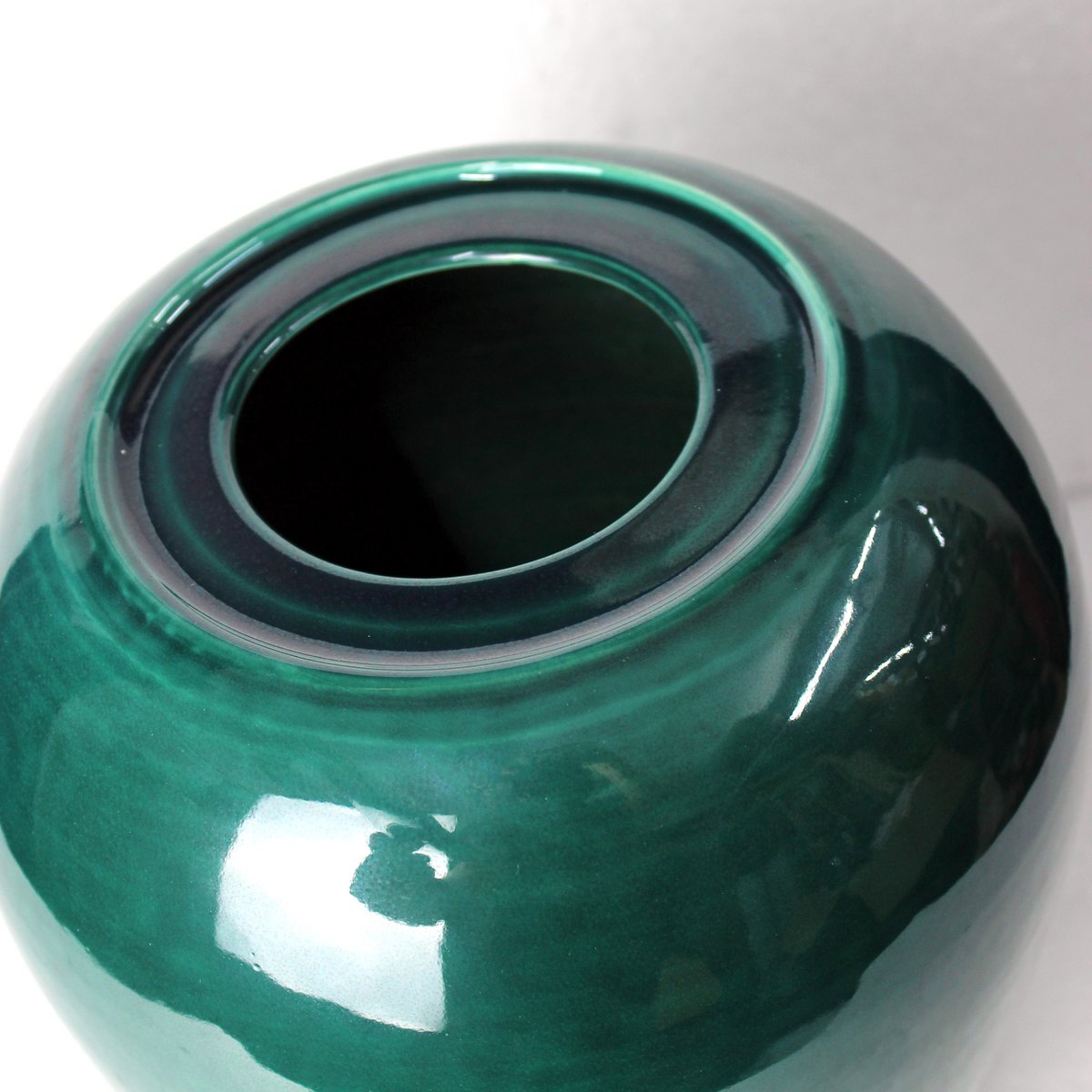 VASO VANO VERDE CERAMICA VERDE 25 CM con coperchio