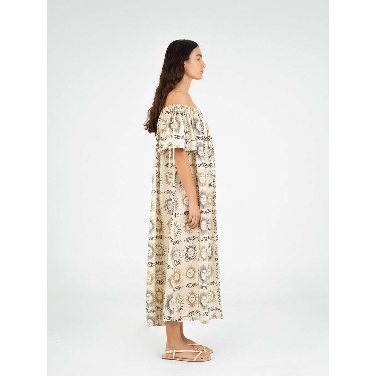 Vestido largo con estampado de sol Soleil