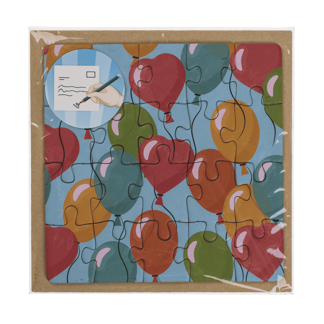 Square shaped gift card, puzzle, Birthday,
